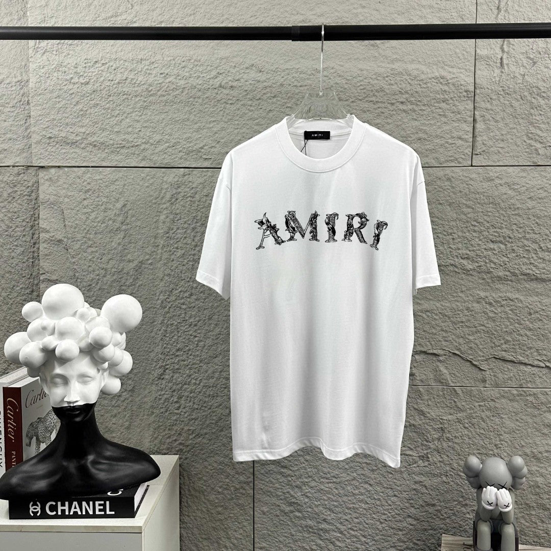 AMIRI Ornate Logo Graphic Crew-Neck Short-Sleeve T-Shirt