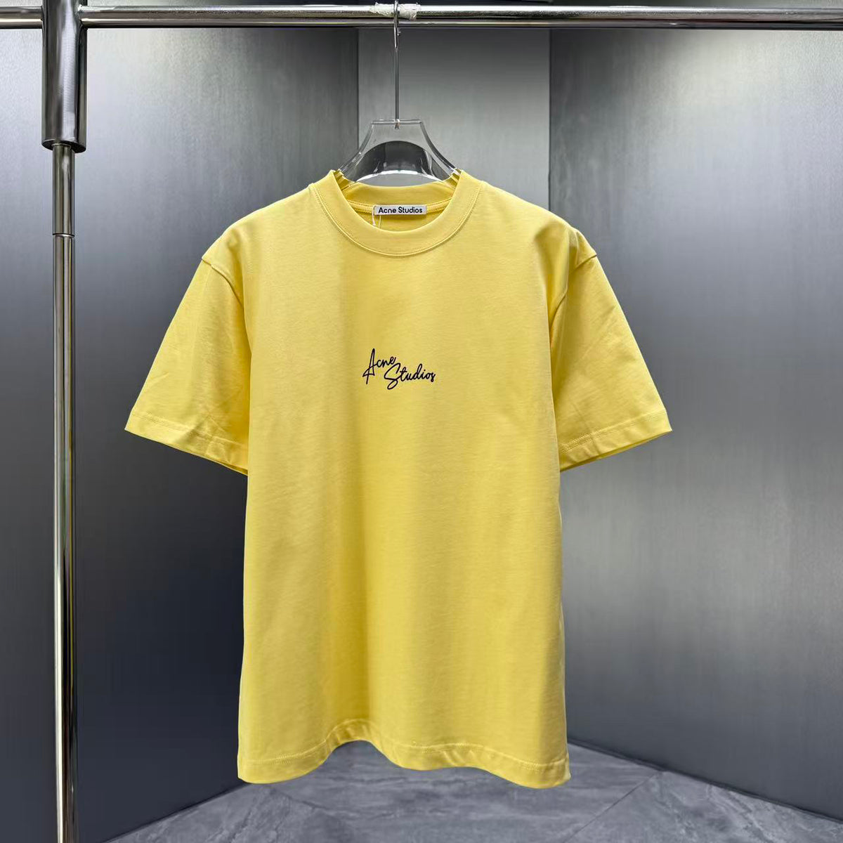 Acne Studios Chest Script‑Logo Crew‑Neck Short‑Sleeve T‑Shirt