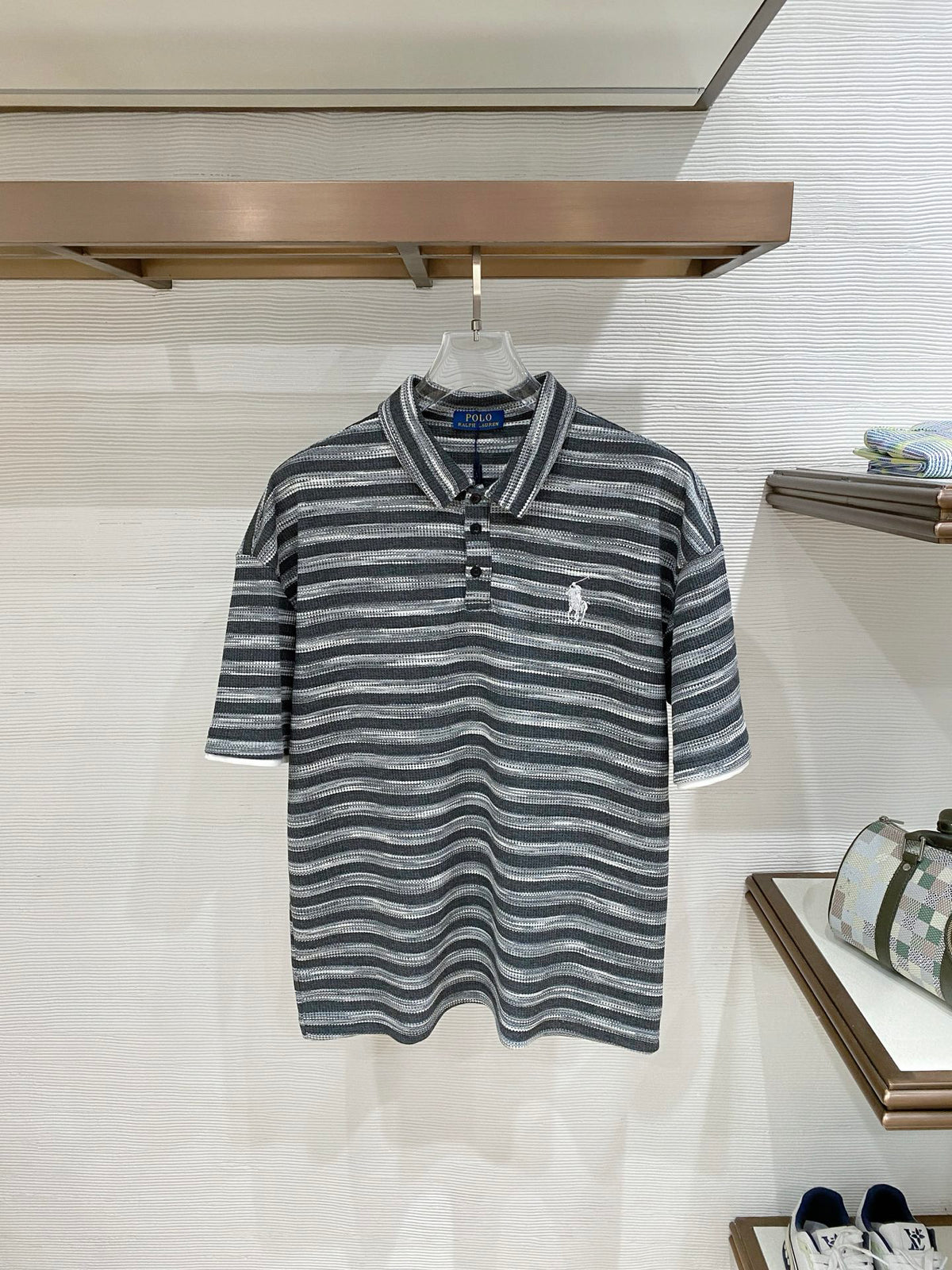 Polo Ralph Lauren Men’s Striped Knit Short‑Sleeve Polo Shirt