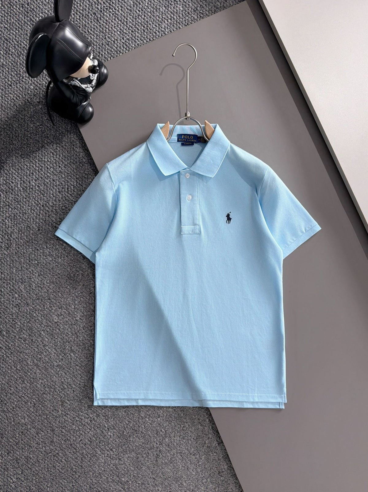 Kids Pique Knit Short‑Sleeve Polo Shirt Small Horse Embroidery Solid Red Casual Top