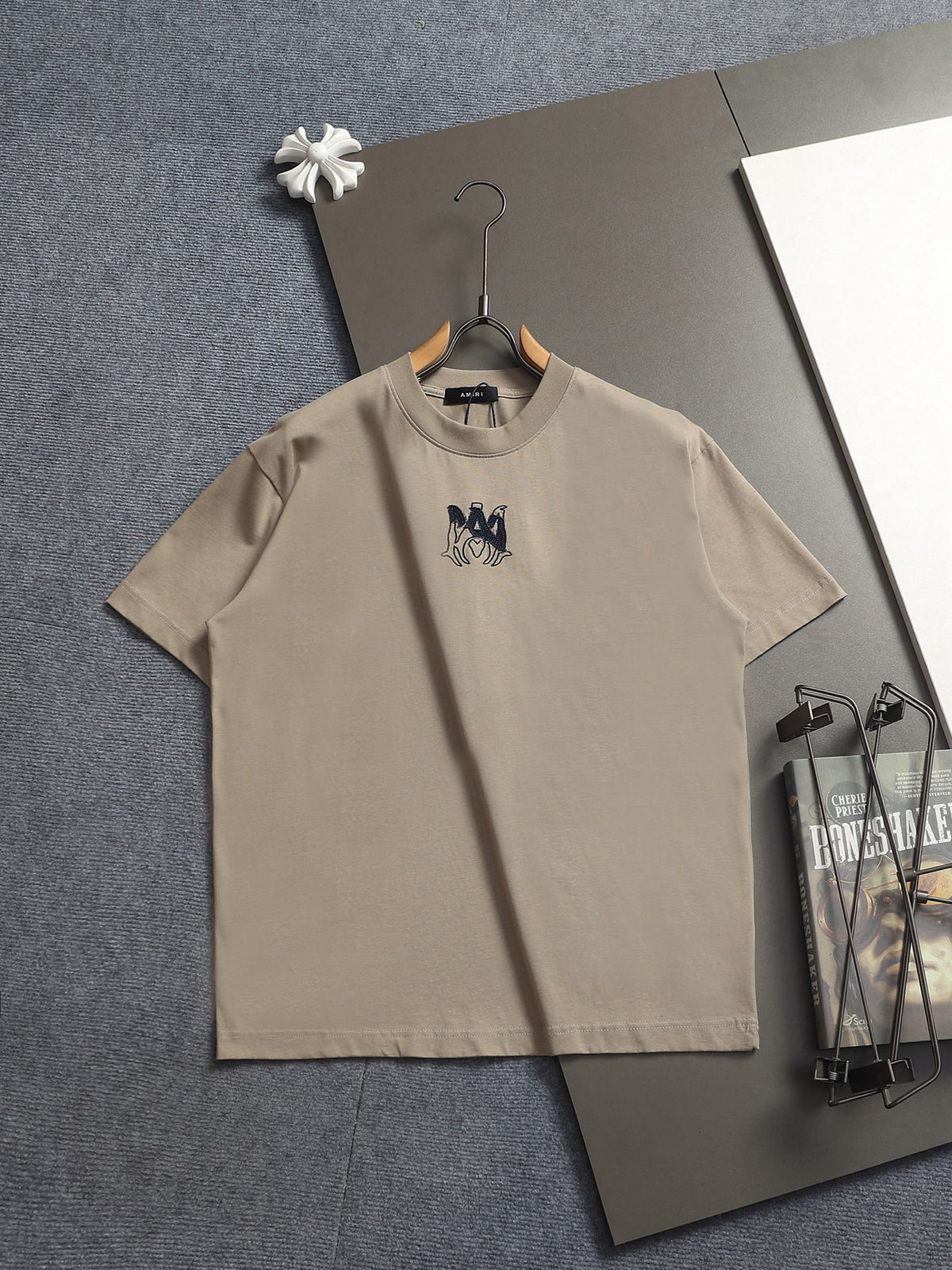 AMIRI MA Heart Motif Crew Neck Short‑Sleeve T‑Shirt