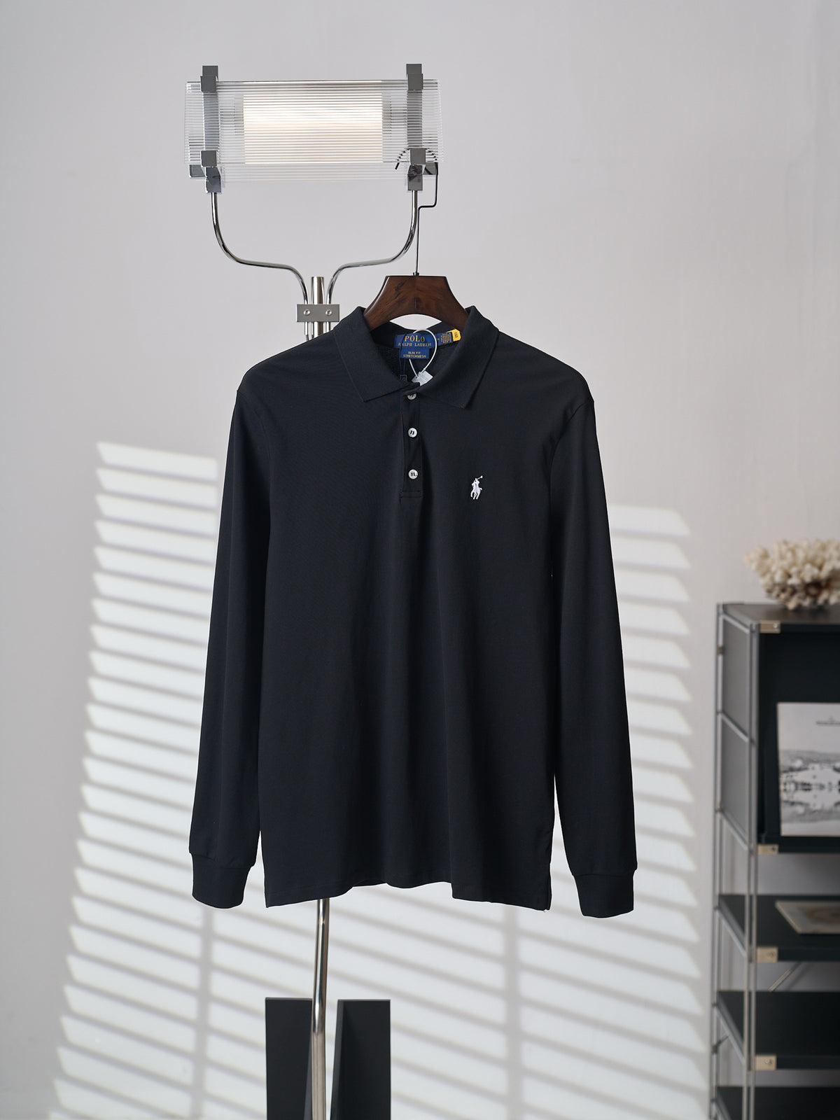 Polo Ralph Lauren Men's Long‑Sleeve Pique Polo Shirt With Small Pony Embroidery