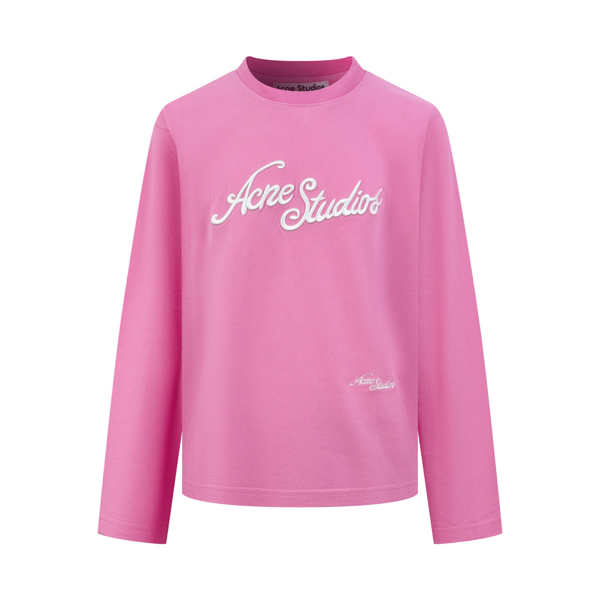 Acne Studios Script‑Graphic Crew Neck Long‑Sleeve Top