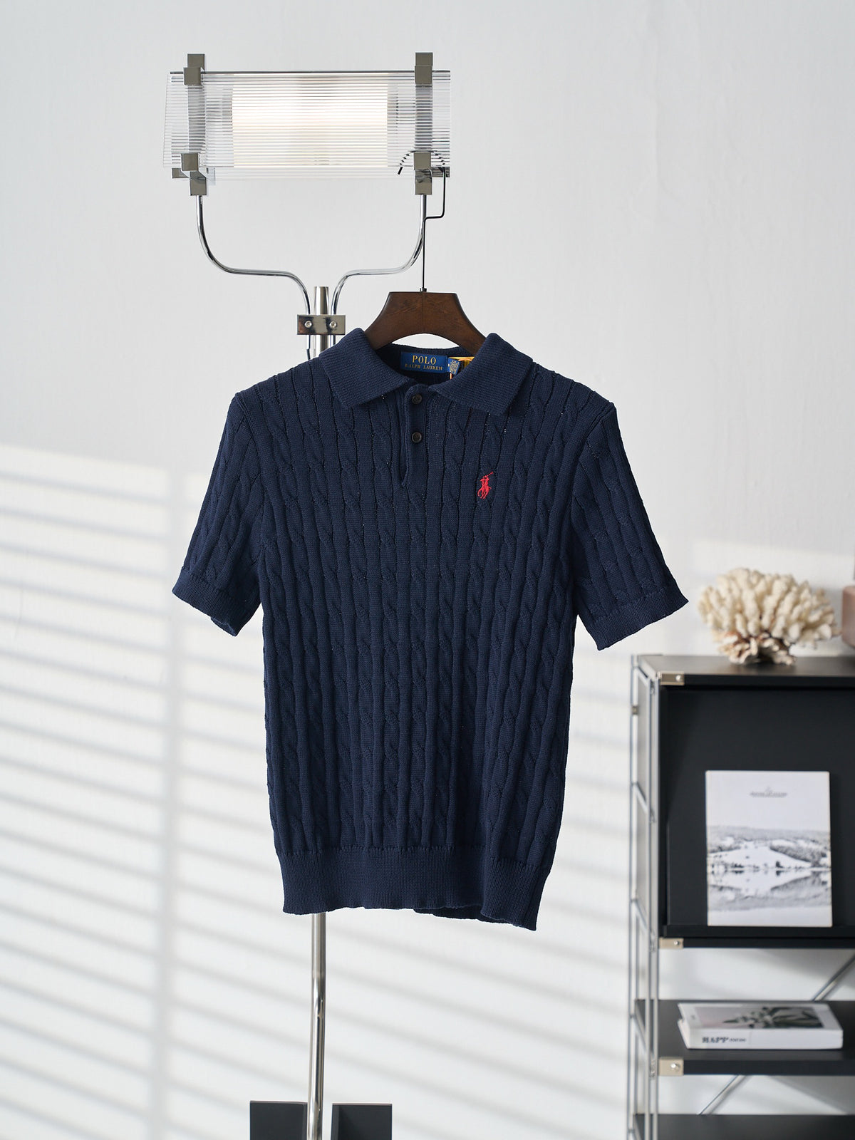 Ralph Lauren Men's Cable‑Knit Short‑Sleeve Polo Shirt