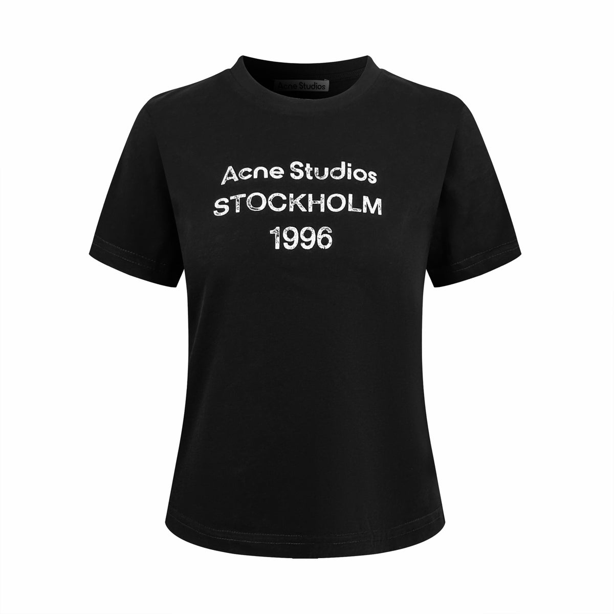 Acne Studios Stockholm 1996 Text‑Print Crew‑Neck Short‑Sleeve T‑Shirt