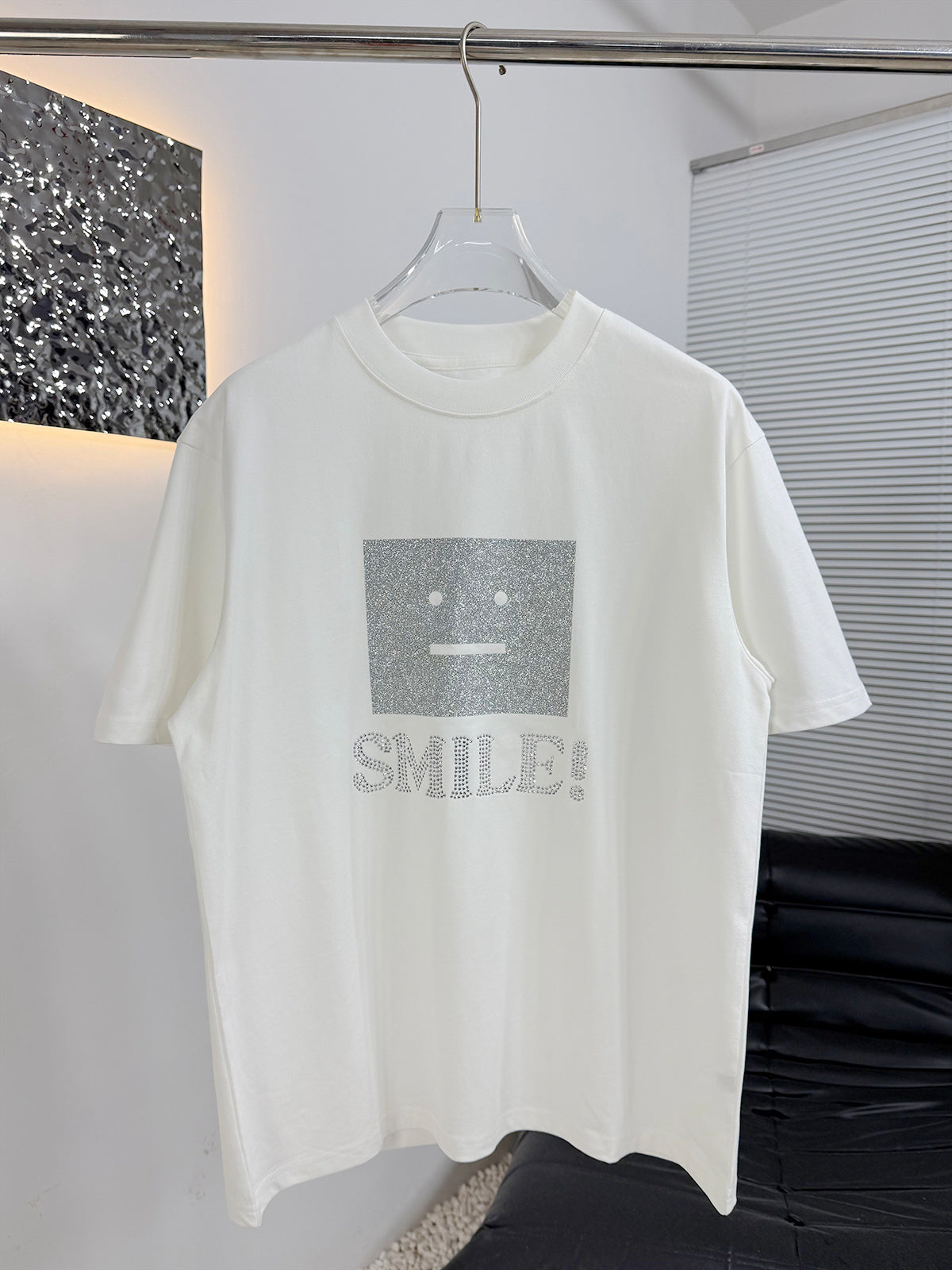 Acne Studios Short‑Sleeve Smile Face Graphic Print T‑Shirt