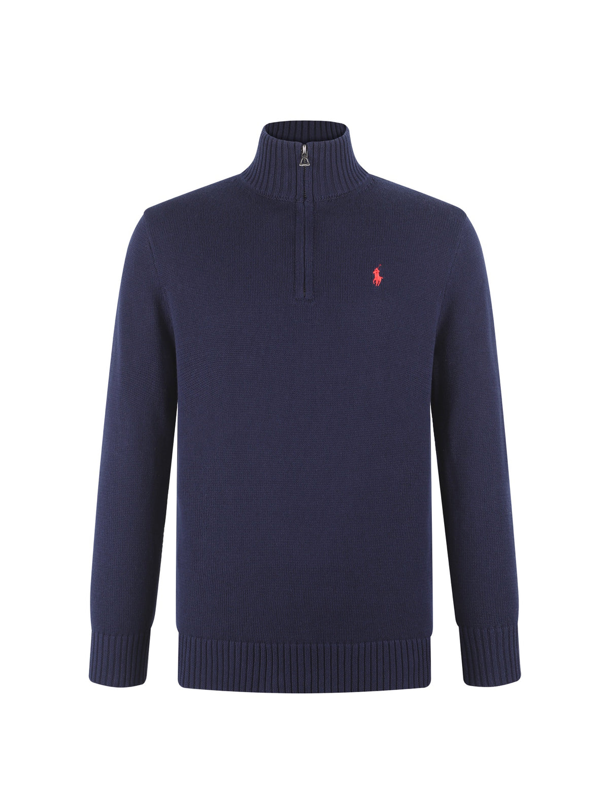 Polo Ralph Lauren Men’s Quarter‑Zip Knit Sweater With Red Pony Embroidery