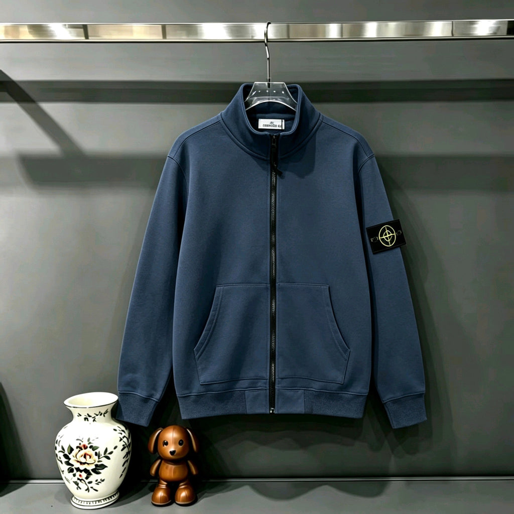 Stone Island Classic Compass Badge Full-Zip Stand Collar Sweatshirt Jacket