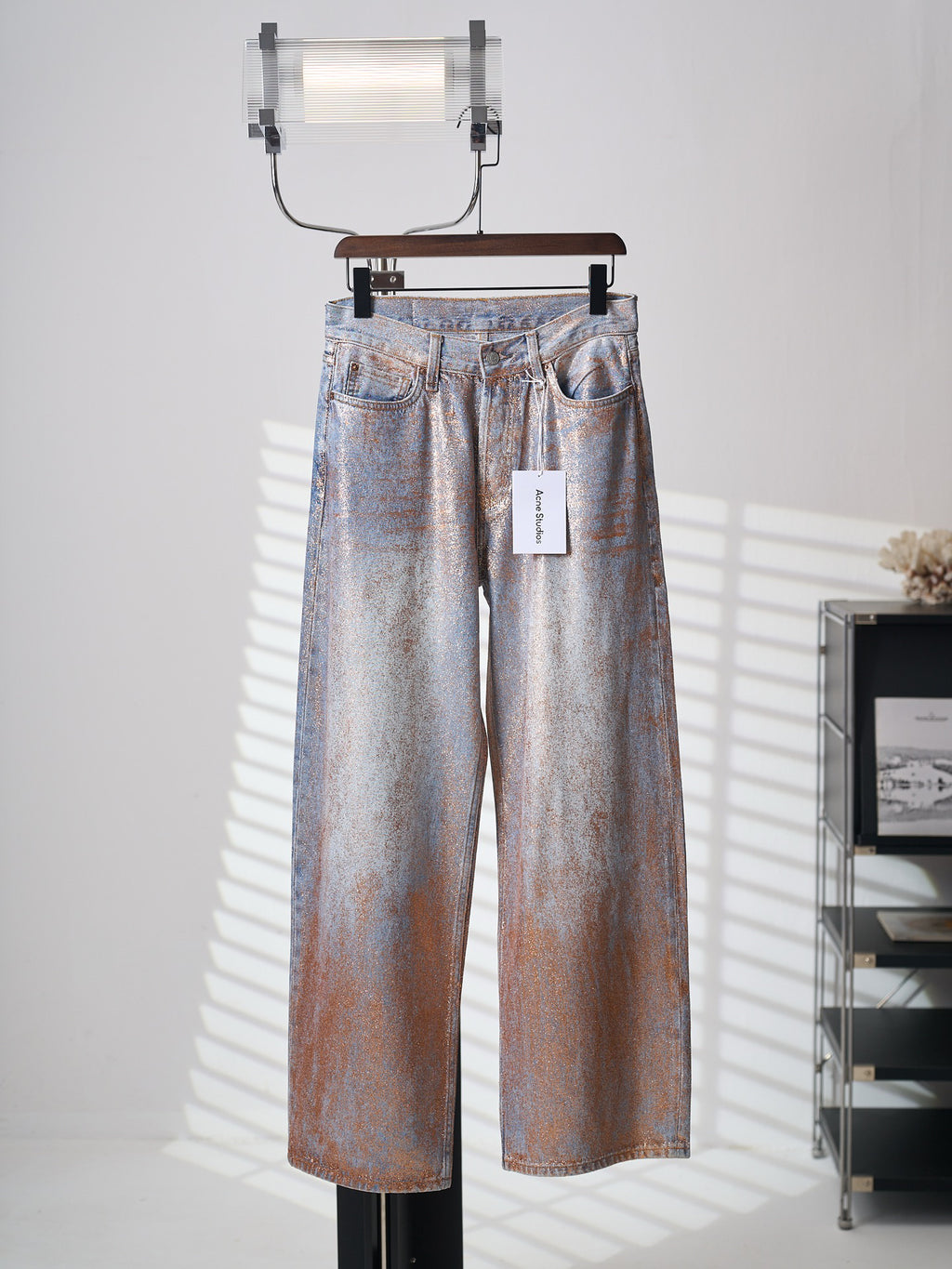 Acne Studios Metallic Gradient Wide‑Leg Jeans
