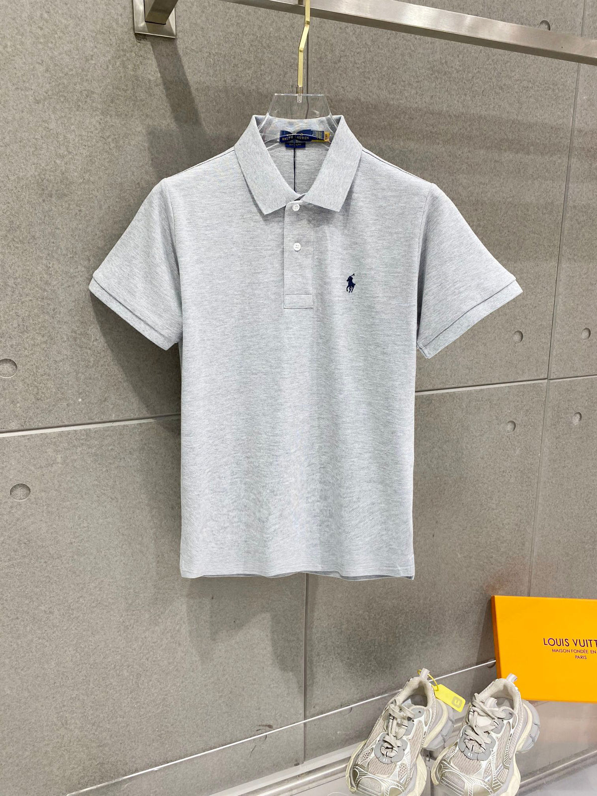 Men's Pique Short‑Sleeve Polo Shirt Small Horse Embroidery Solid White Casual Top