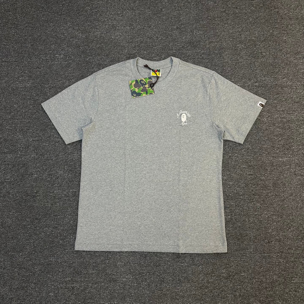 BAPE SS25 "A. Bathing Ape" Script Logo Left Chest Embroidered Oversized Heavyweight Unisex T-Shirt