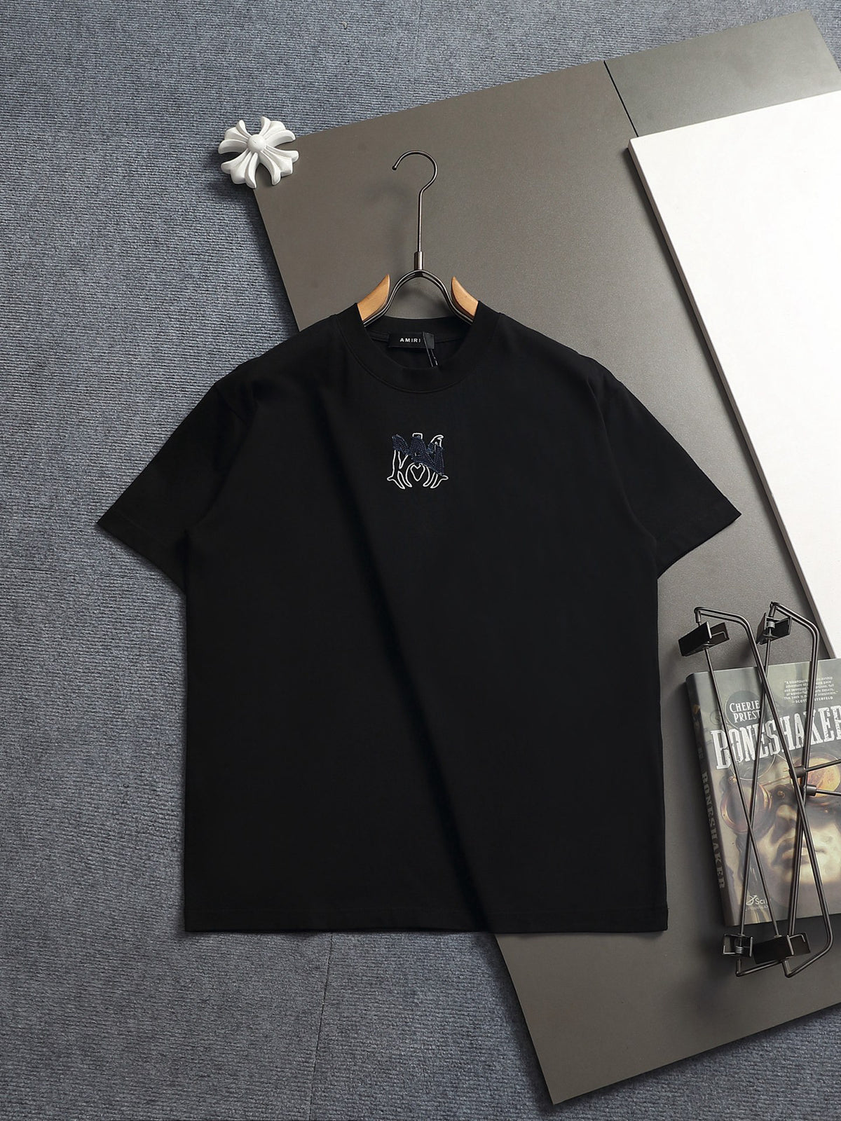 AMIRI MA Heart Motif Crew Neck Short‑Sleeve T‑Shirt