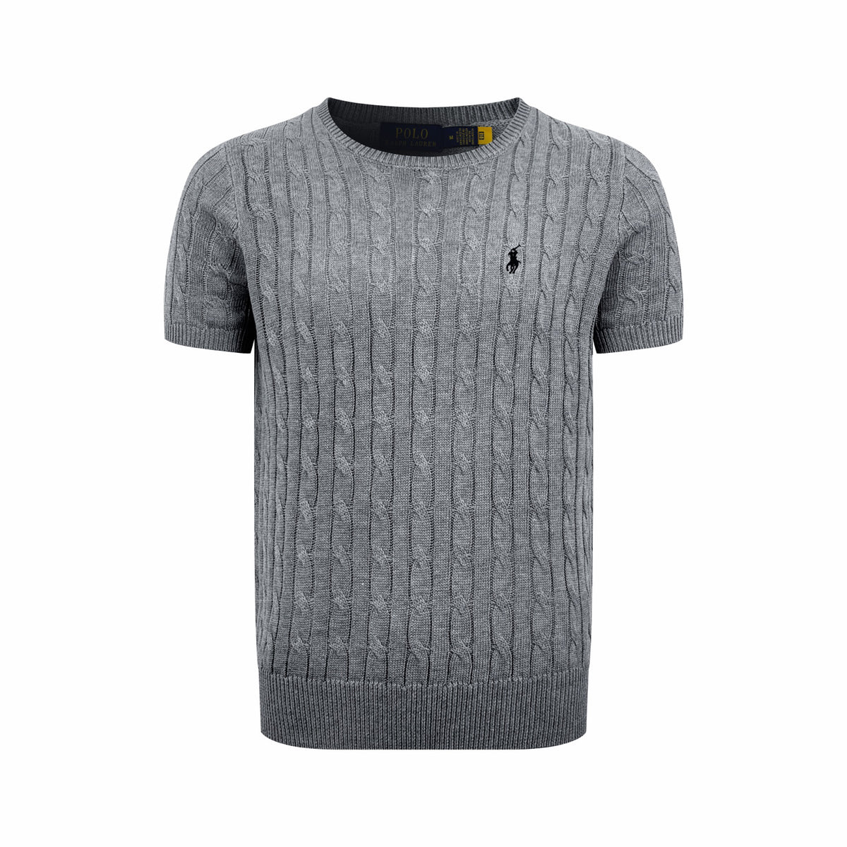 Ralph Lauren Men's Short‑Sleeve Cable‑Knit Crew Neck Sweater