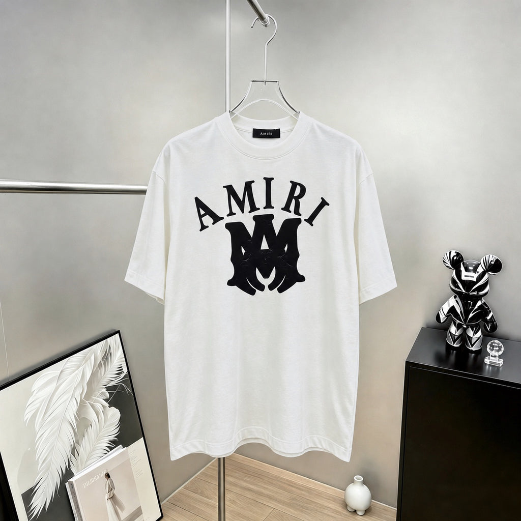 AMIRI Cracked MA Logo Graphic Short‑Sleeve Tee