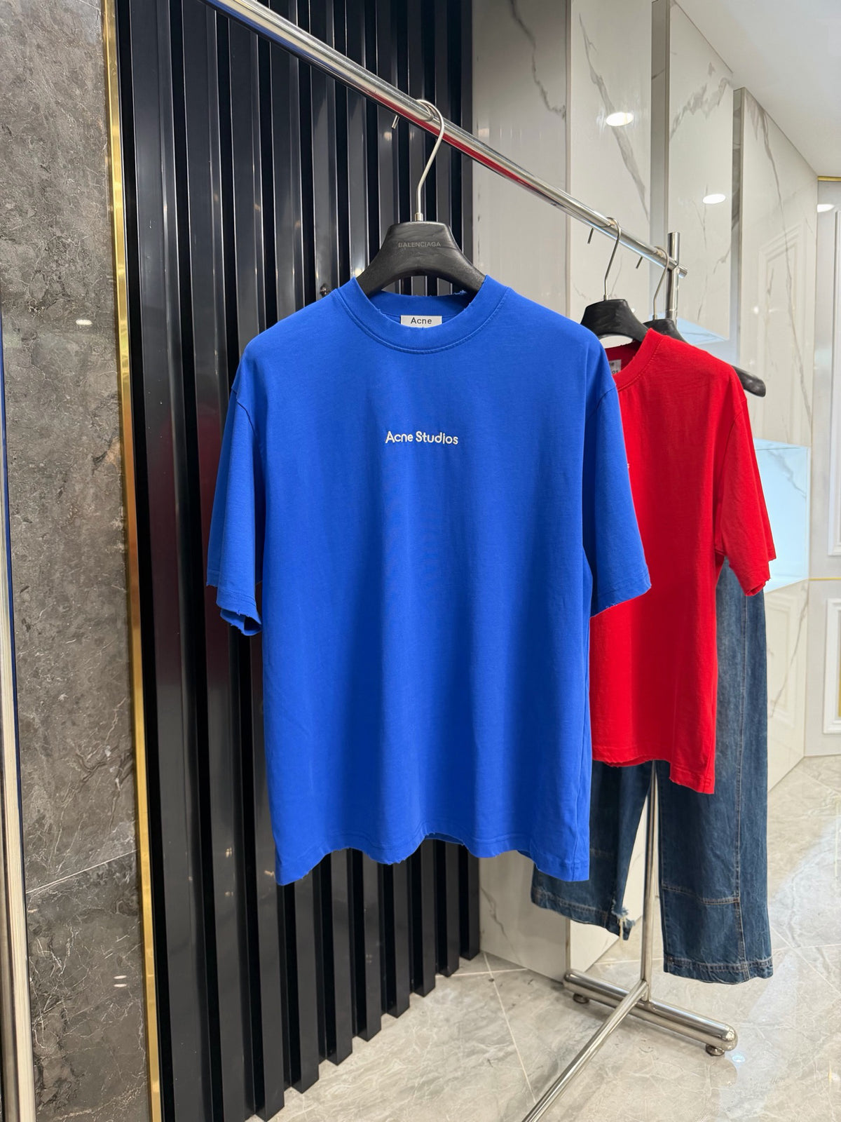 Acne Studios Chest‑Embroidered‑Script Distressed‑Hem Oversized Crew‑Neck T‑Shirt