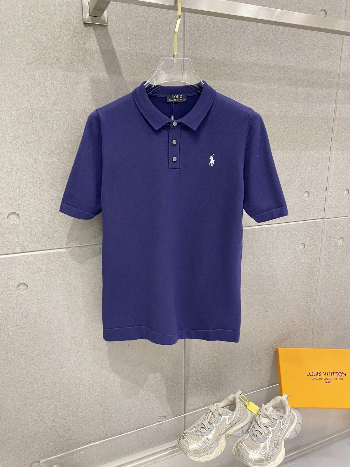 Ralph Lauren Men's Knit Short‑Sleeve Polo Shirt With Black Pony Logo
