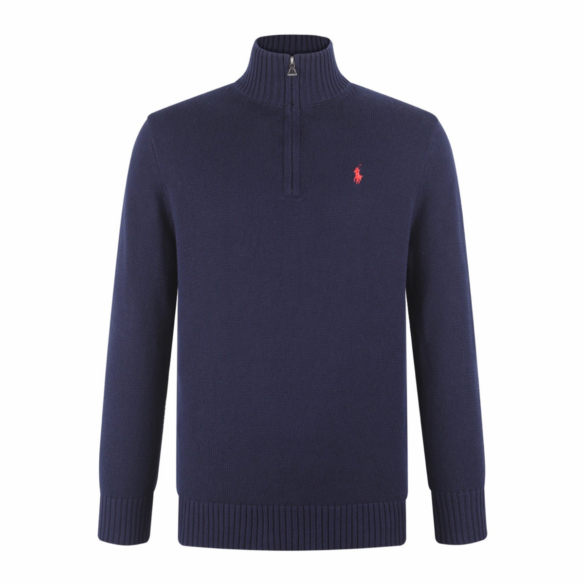 Polo Ralph Lauren Men’s Quarter‑Zip Knit Sweater, Ribbed Mock Neck Pullover