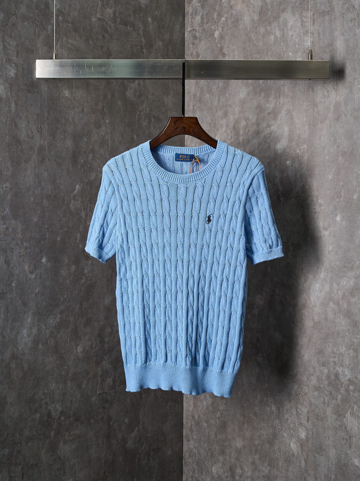 Ralph Lauren Men's Cable‑Knit Crew‑Neck Short‑Sleeve Sweater