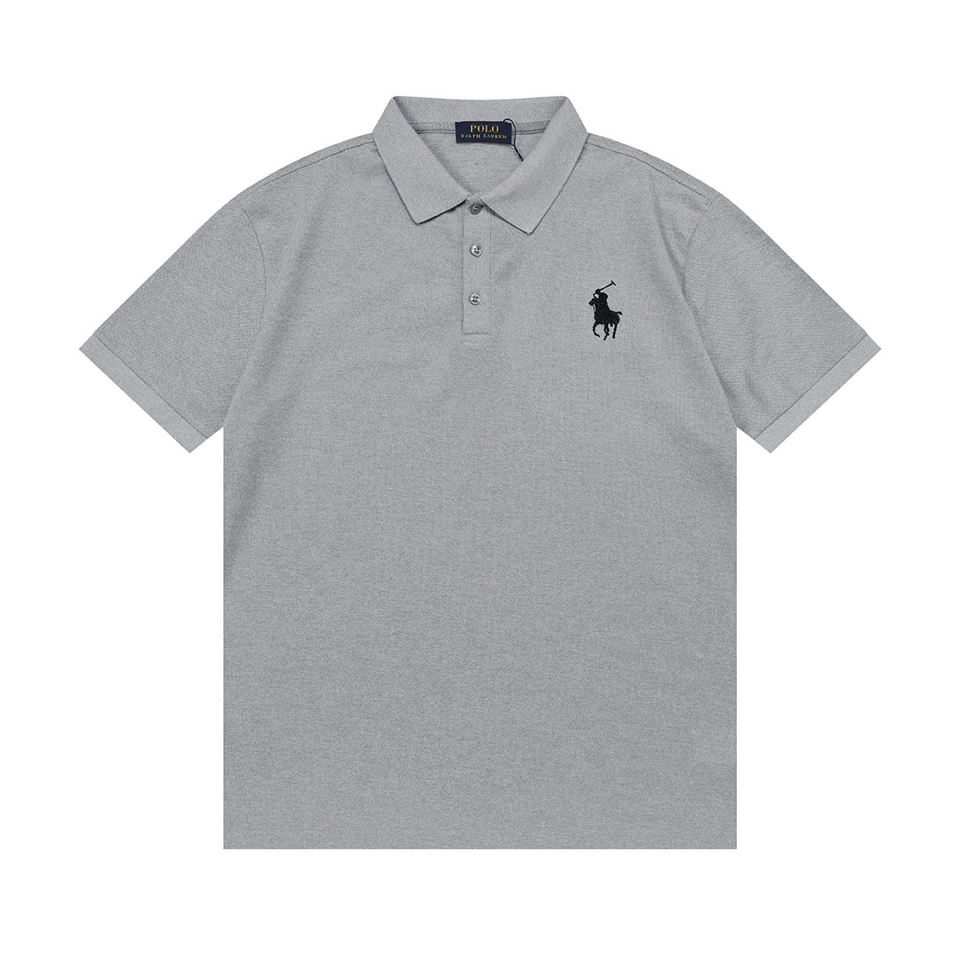 Ralph Lauren Men's Classic Short‑Sleeve Piqué Polo Shirt With Large Black Pony Logo