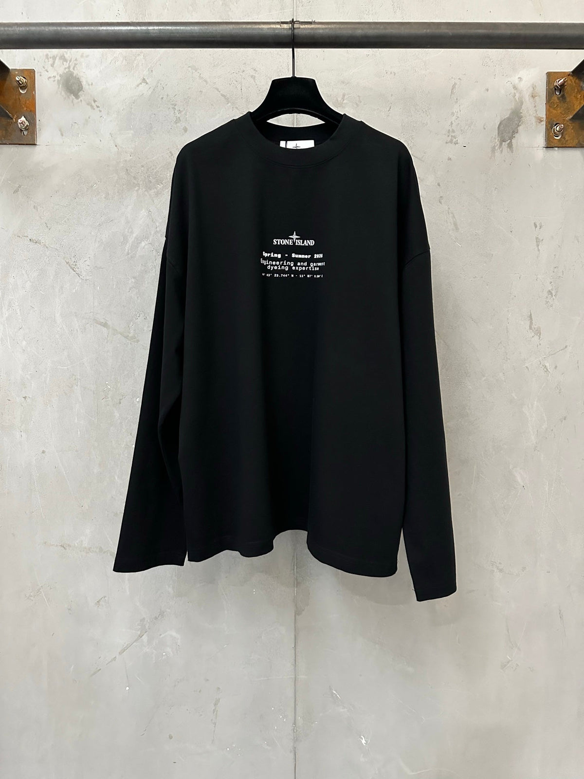 Stone Island Spring Summer 2026 Archive Text Print Long Sleeve Tee - 2 Colors