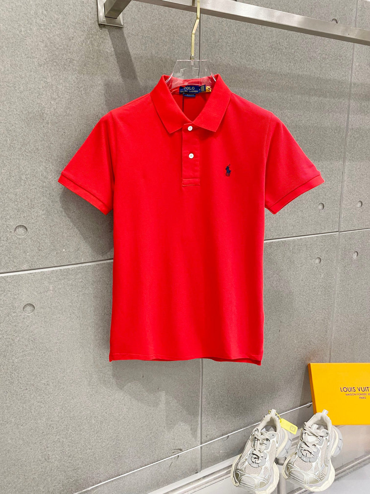Men's Pique Short‑Sleeve Polo Shirt Small Horse Embroidery Solid White Casual Top