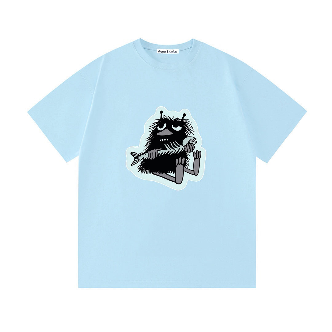 Acne Studios Cartoon Monster‑Print Short‑Sleeve T‑Shirt