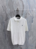Ralph Lauren Men's Rib‑Knit Johnny Collar Short‑Sleeve Polo Shirt