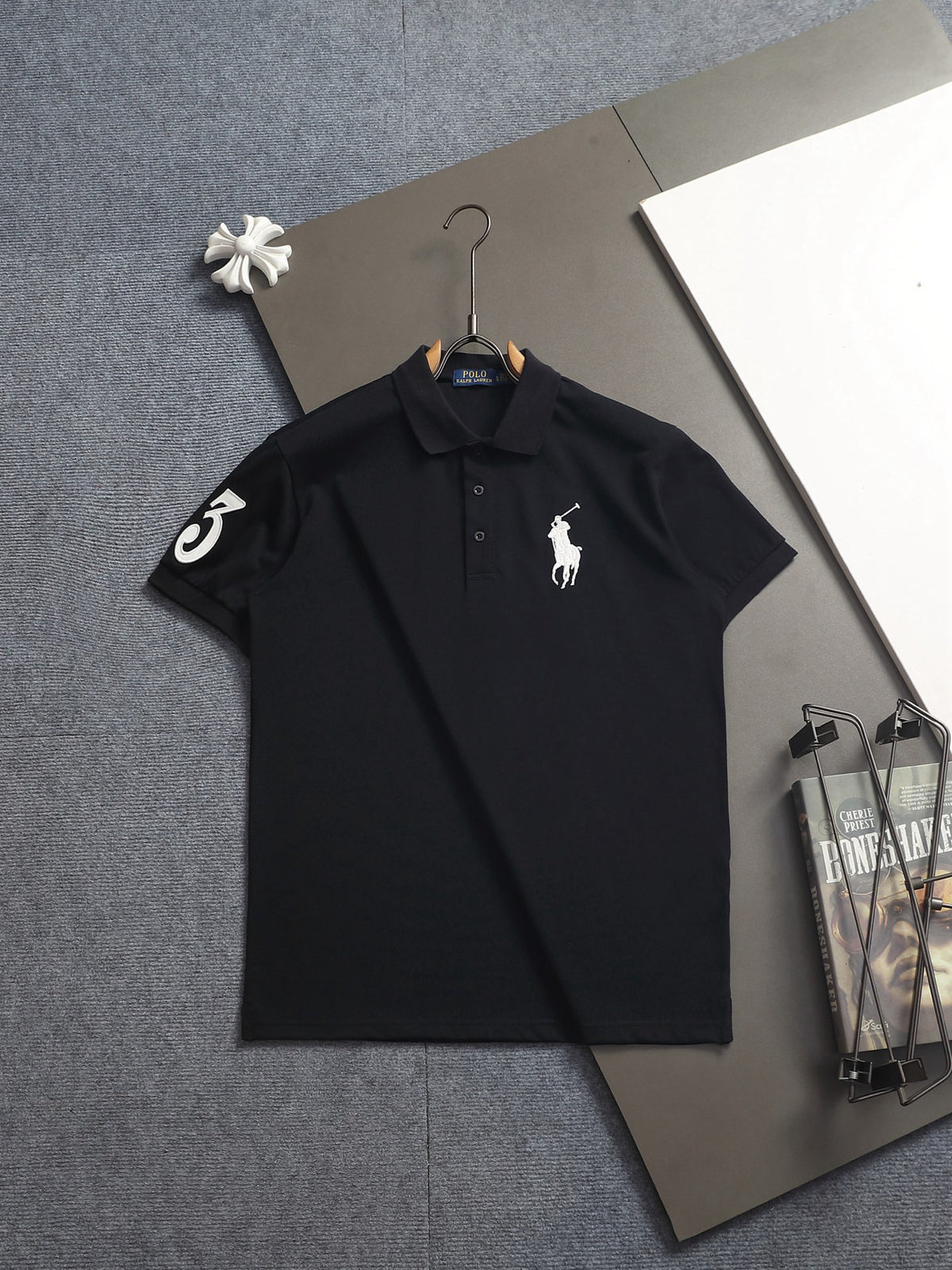 Ralph Lauren Men's Big Pony Short‑Sleeve Polo Shirt With Number‑3 Sleeve Logo