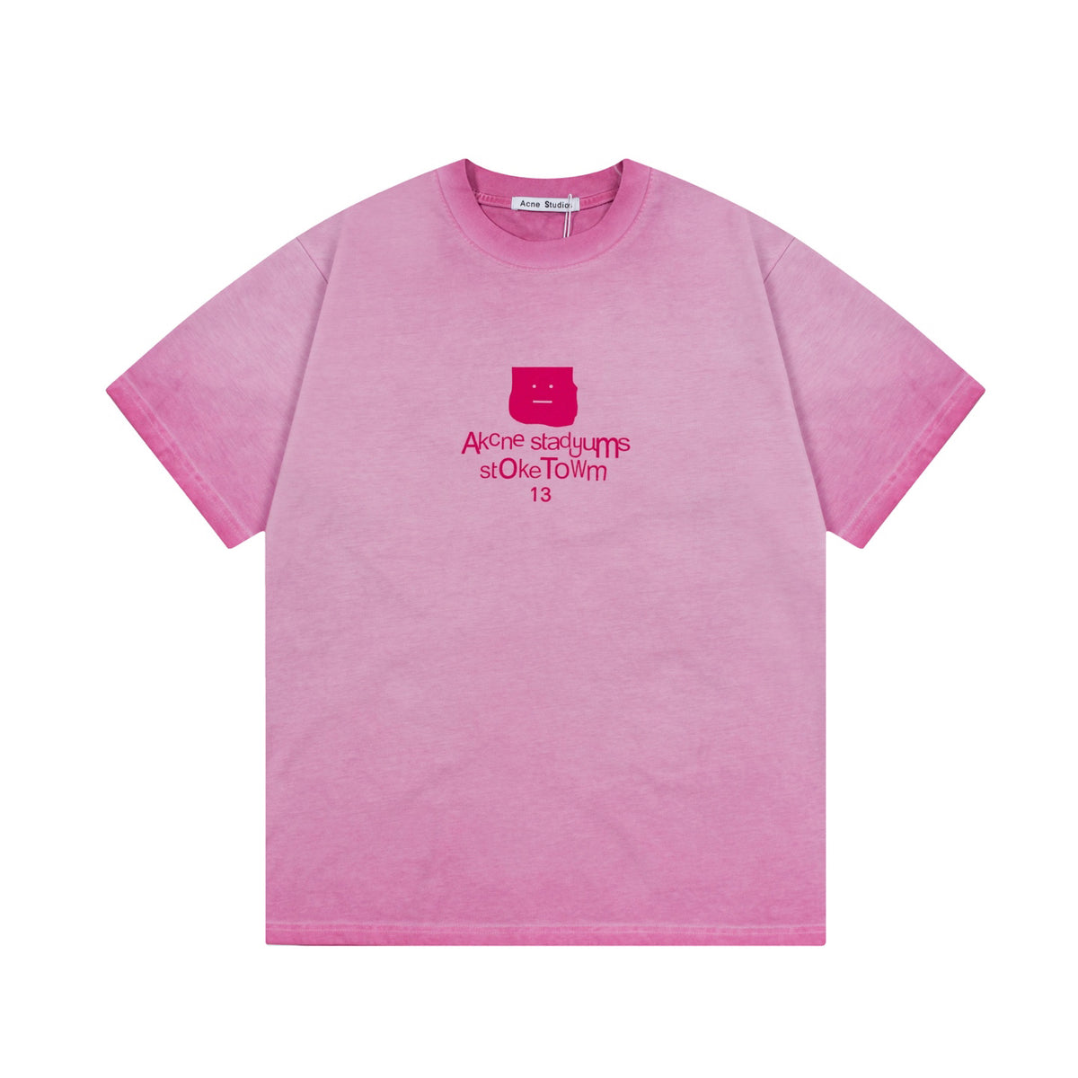 Acne Studios Short‑Sleeve Washed Face Graphic T‑Shirt