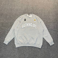 BAPE Bee Collegiate Arch "Bathing Ape" Contrast Crewneck Sweatshirt - Gray / Blue / Black