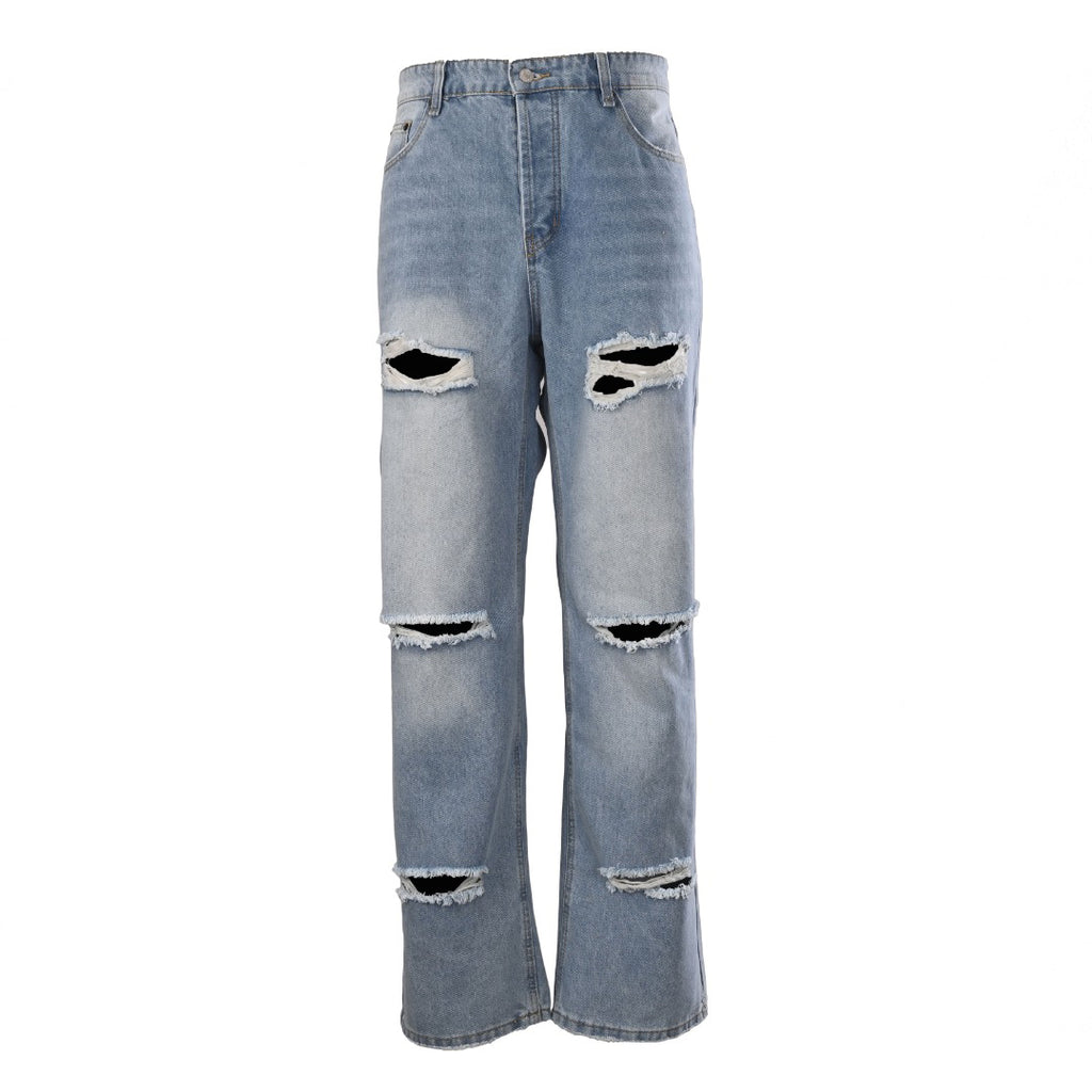 Acne Studios Multi‑Ripped Wide‑Leg Jeans