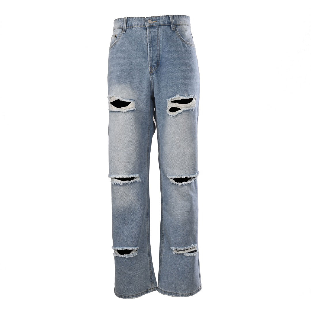 Acne Studios Multi‑Ripped Wide‑Leg Jeans
