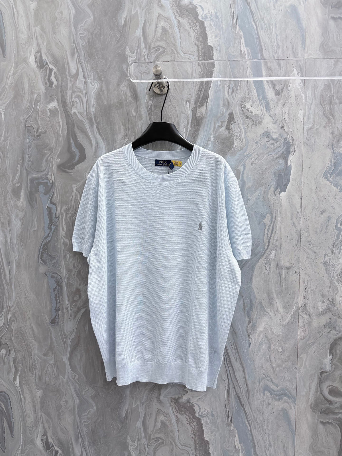 Ralph Lauren Men's Waffle‑Knit Crew Neck Short‑Sleeve T‑Shirt