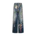 Acne Studios Ornate Graphic‑Print Wide‑Leg Denim Jeans