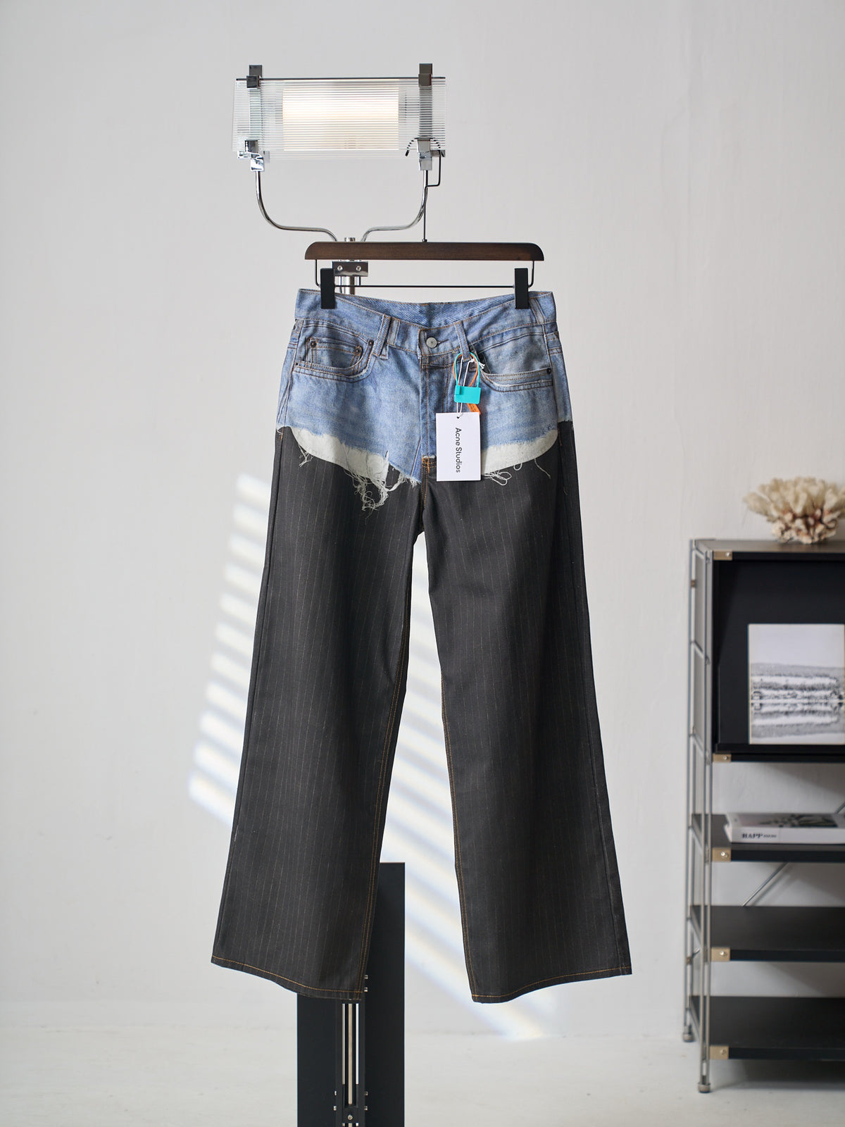 Acne Studios Spliced Deconstructed Wide‑Leg Denim Trousers