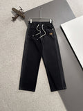 Arc'teryx Gold Bird Embroidered White Drawstring Wide-Leg Casual Pants