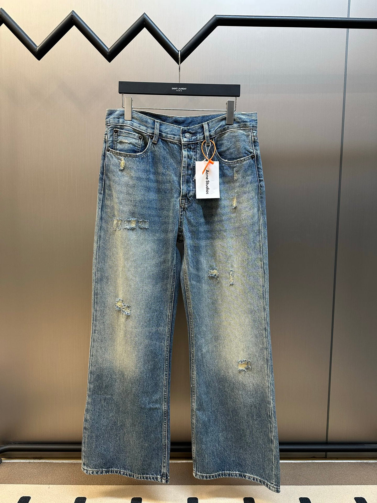 Acne Studios Distressed Wide‑Leg Denim Jeans