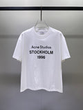 Acne Studios Stockholm 1996 Front Print Crew‑Neck Short‑Sleeve T‑Shirt