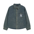 NY Yankees Washed Denim Shirt Jacket