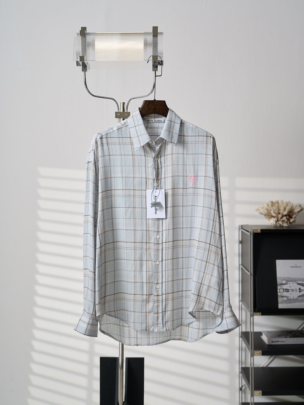 Acne Studios Plaid Oversized Long‑Sleeve Button‑Down Shirt