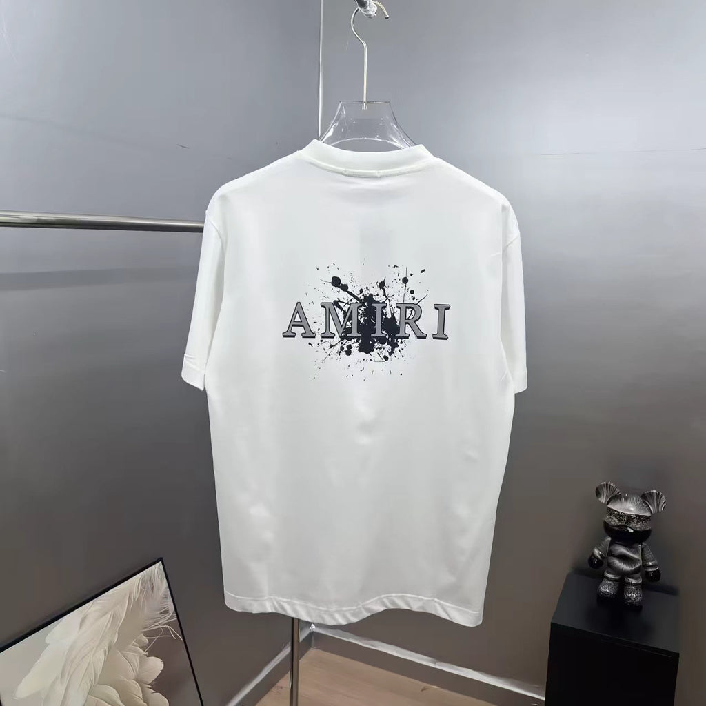 AMIRI Splatter Logo Graphic Crew-Neck Short-Sleeve T-Shirt