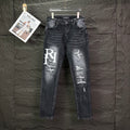 AMIRI Logo‑Print Multi‑Rip Distressed Slim‑Fit Denim Jeans
