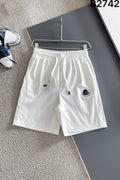 Moncler Logo Embroidered Drawstring Shorts White