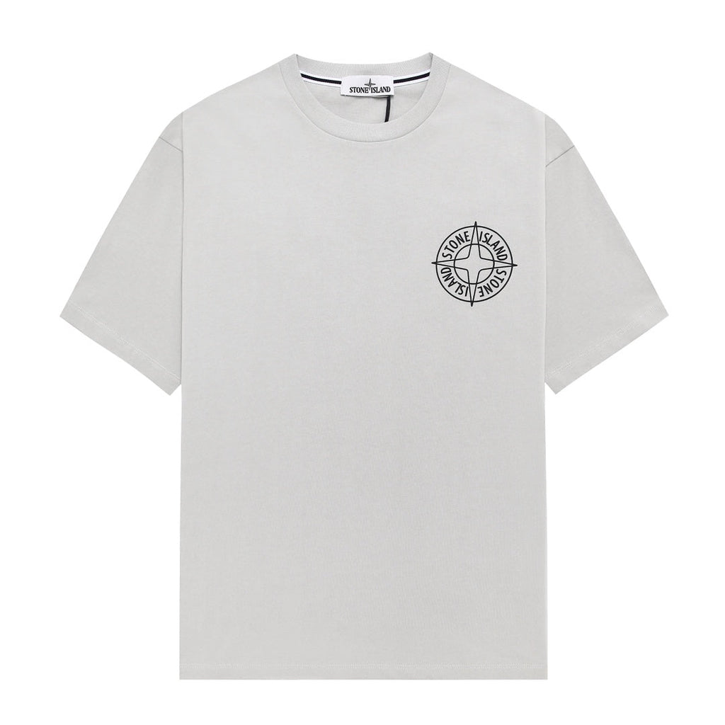 Stone Island Left Chest Circular Compass Badge Print Crew Neck T-Shirt