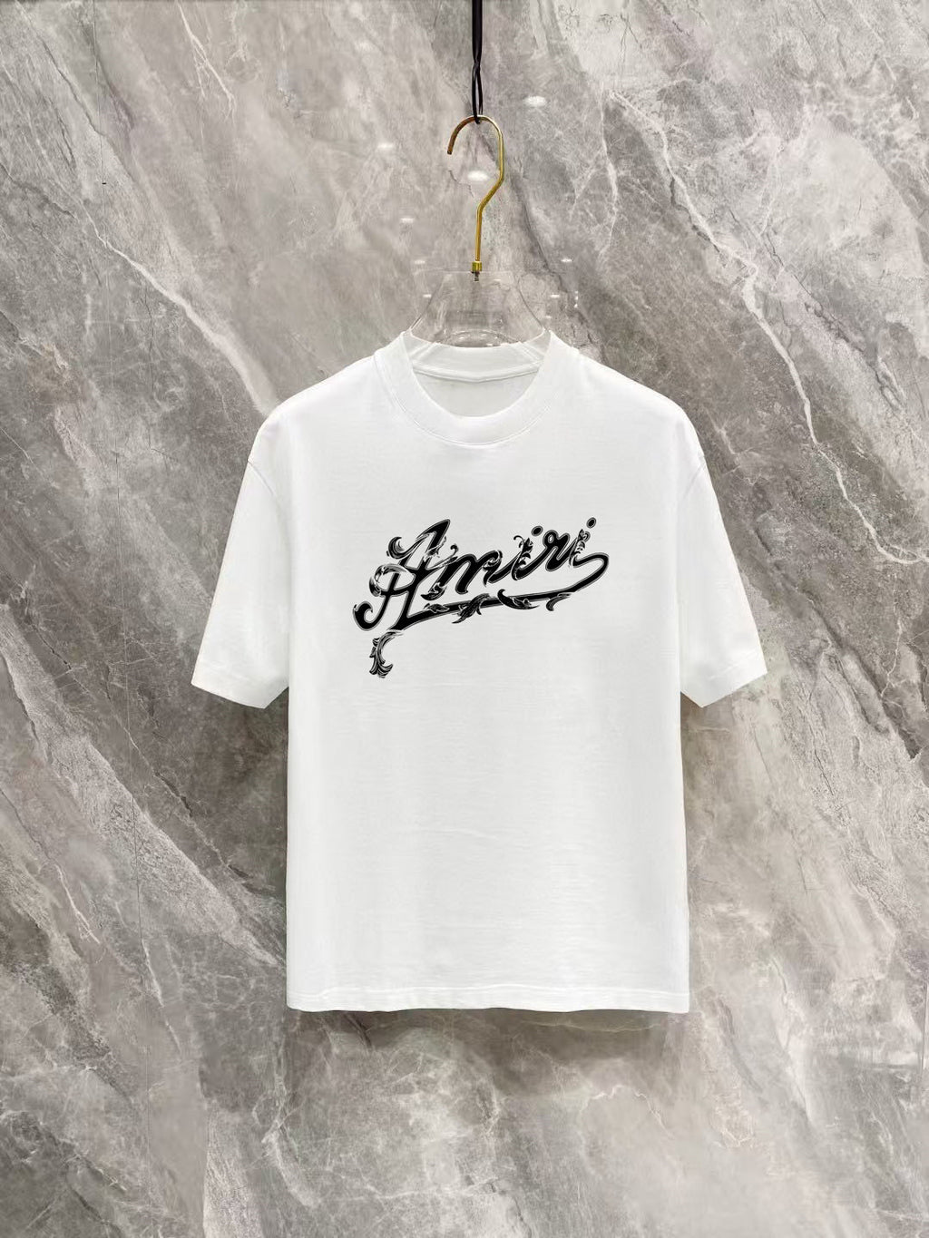 AMIRI Ornate Script Logo Short‑Sleeve Tee