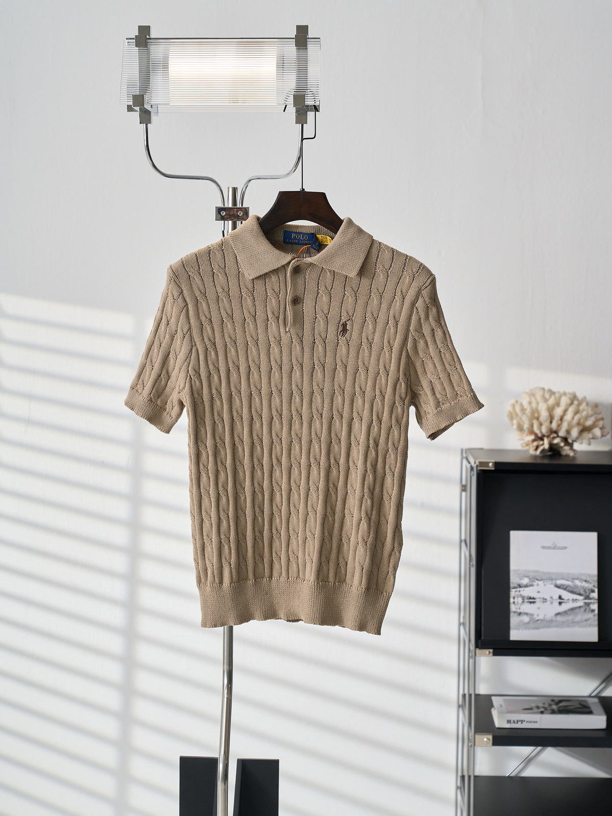 Ralph Lauren Men's Cable‑Knit Short‑Sleeve Polo Shirt