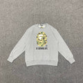 BAPE 11th Anniversary Ink Wash Camo Ape Head "By Bathing Ape" Crewneck Sweatshirt - Gray / Black
