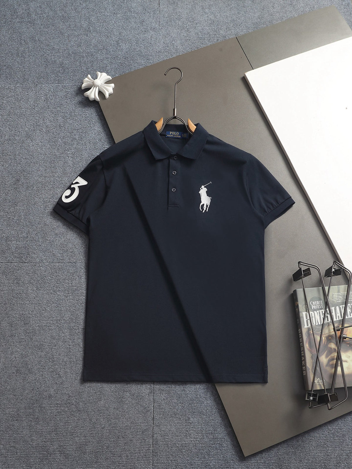 Ralph Lauren Men's Big Pony Short‑Sleeve Polo Shirt With Number‑3 Sleeve Logo