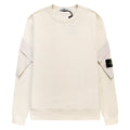 Stone Island Cotton Crew Neck Sweatshirt with Bilateral Sleeve Open Cargo Pockets and Compass Badge