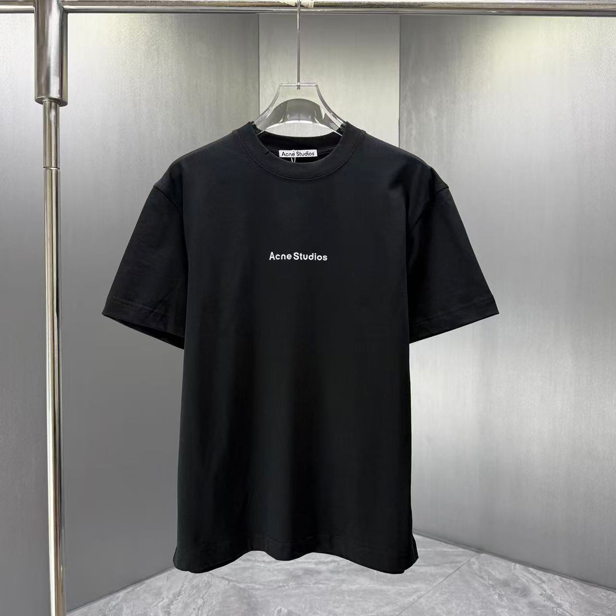Acne Studios Centered Text‑Logo Crew‑Neck Short‑Sleeve T‑Shirt